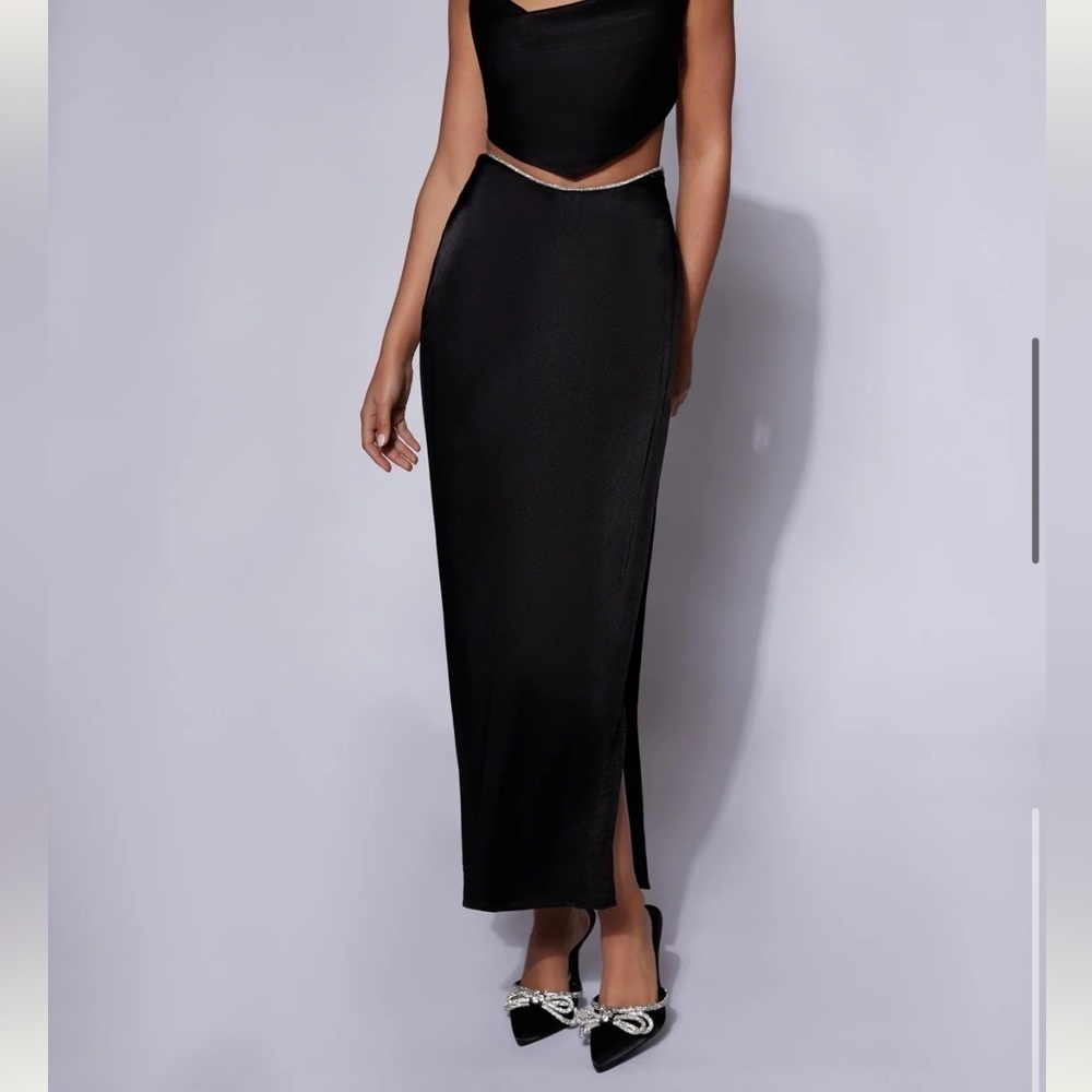 NWT Diamante Rope Maxi Skirt - Black SIZE SMALL - Picture 4 of 5